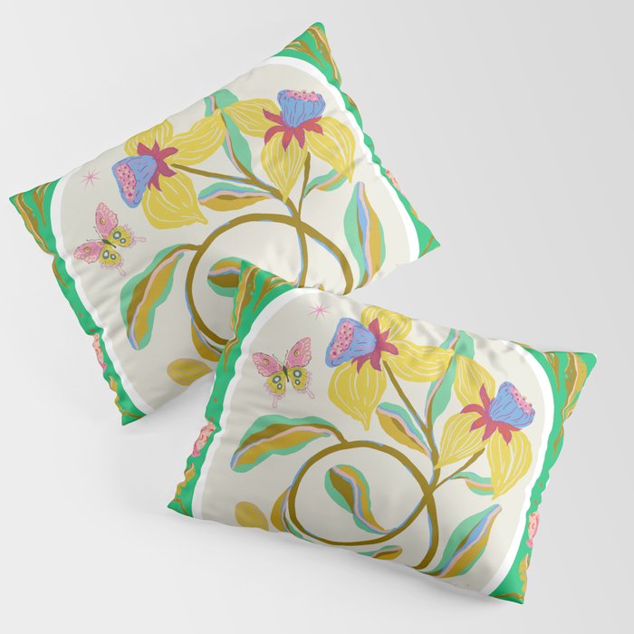 Modern abstract flowers dance Pillow Sham Gallery Image 1