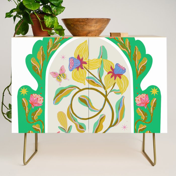 Modern abstract flowers dance Credenza Gallery Image 1