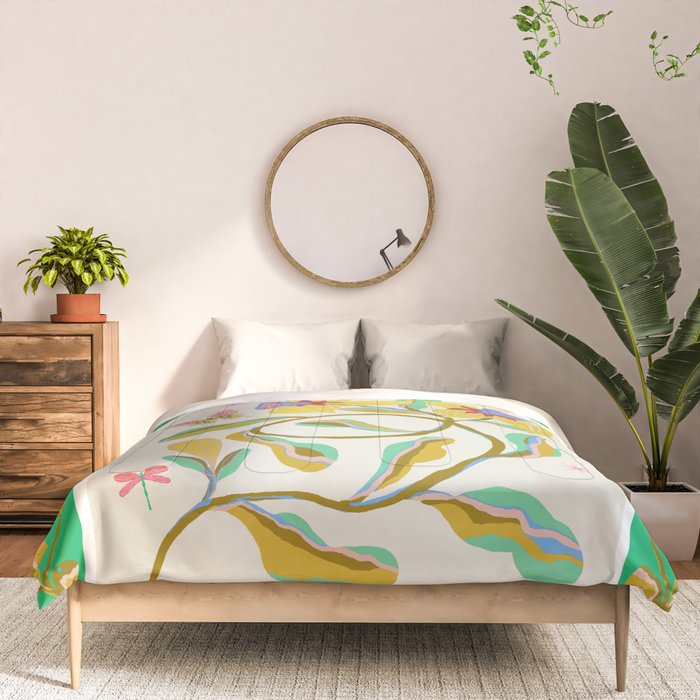 Modern abstract flowers dance Comforter Gallery Image 3