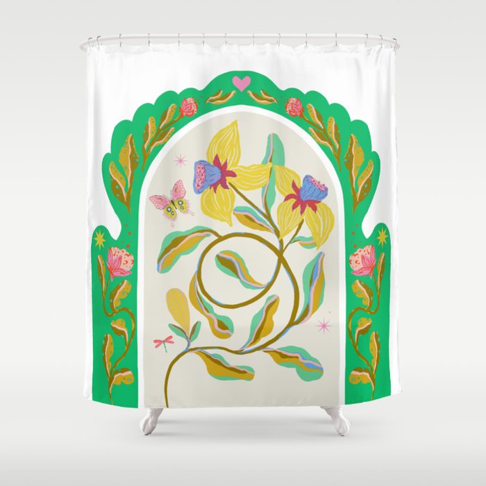 Modern abstract flowers dance Shower Curtain Gallery Image 1