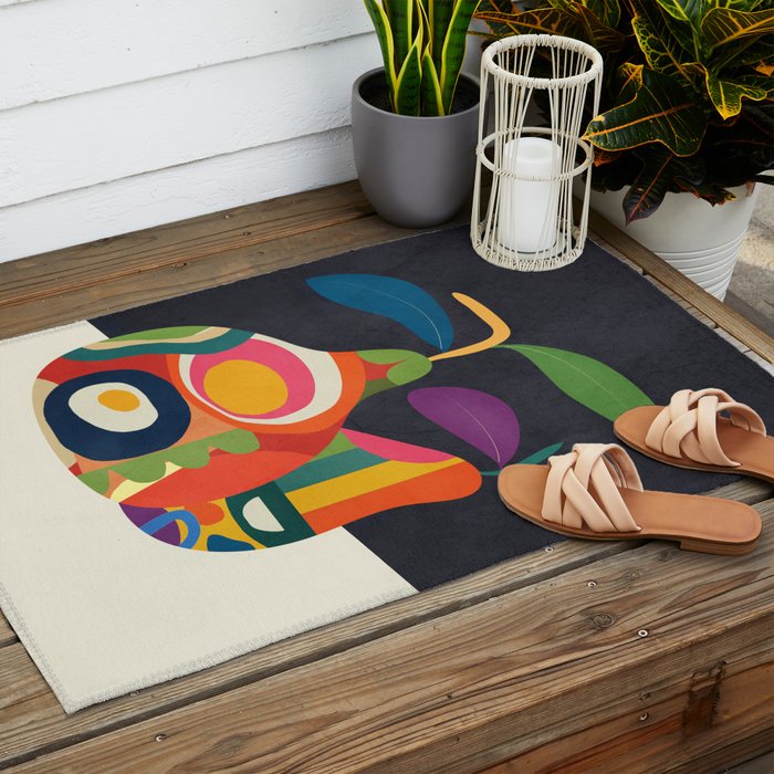Abstract fruit shapes 02 Outdoor Rug Gallery Image 2