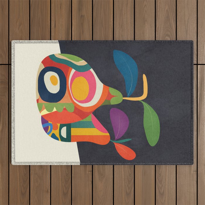 Abstract fruit shapes 02 Outdoor Rug Gallery Image 1