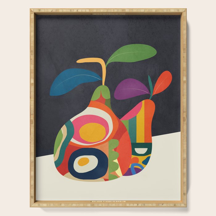Abstract fruit shapes 02 Serving Tray Gallery Image 1