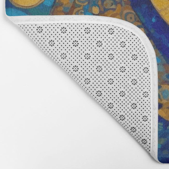 Klimt Cat in Blue and Gold Hood Bath Mat Gallery Image 2