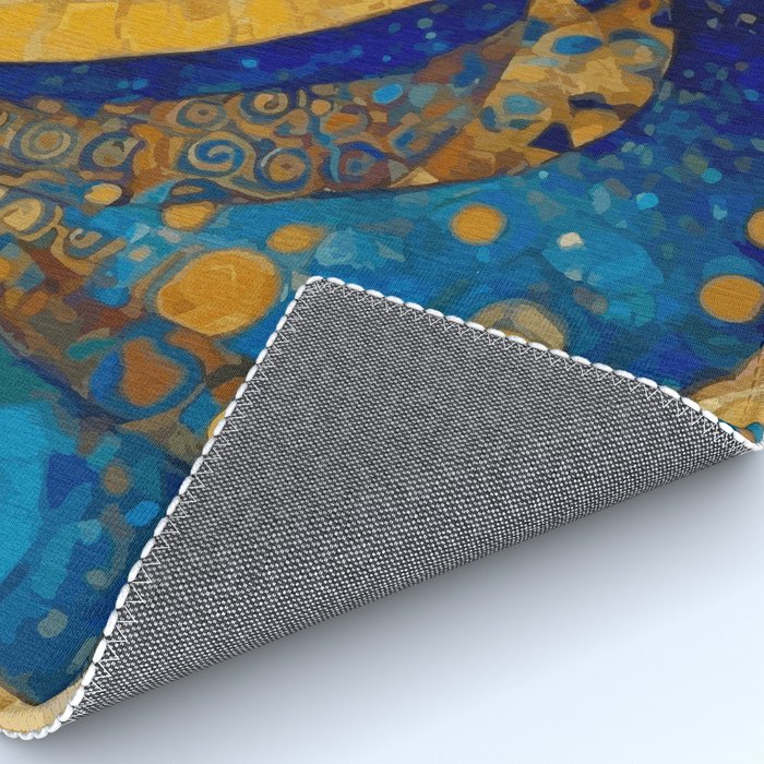 Klimt Cat in Blue and Gold Hood Rug Gallery Image 4