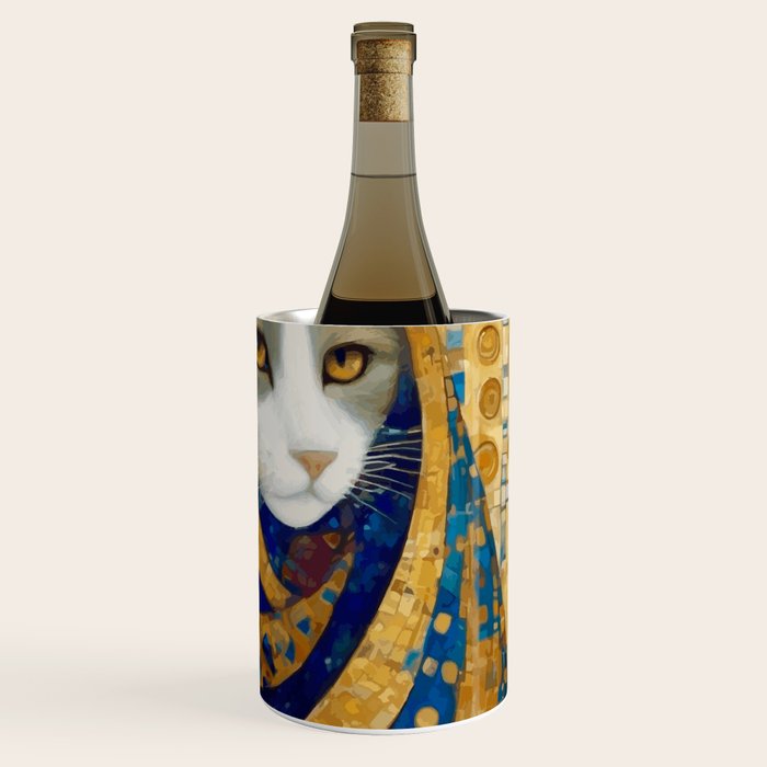 Klimt Cat in Blue and Gold Hood Wine Chiller Gallery Image 3