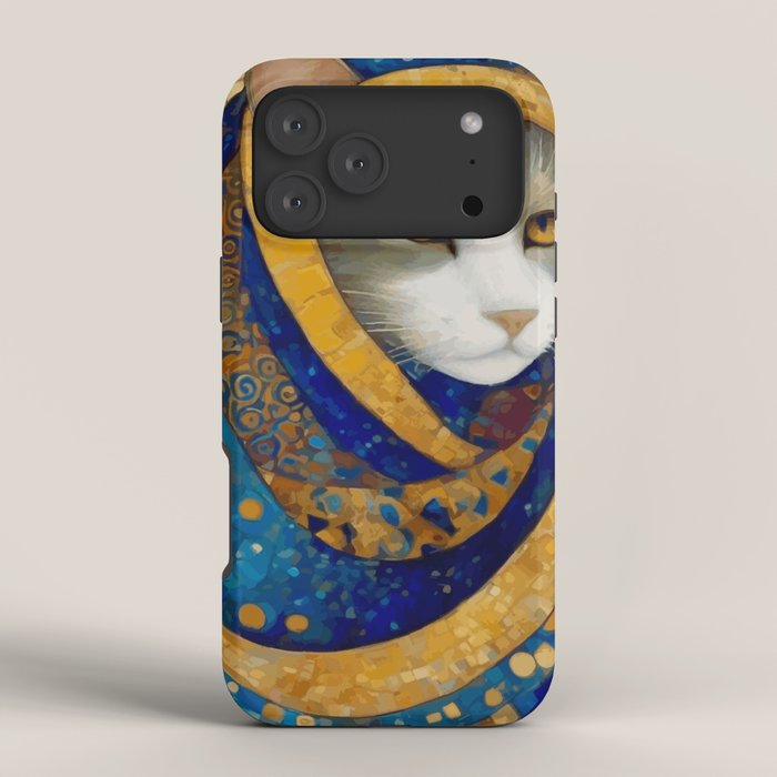 Klimt Cat in Blue and Gold Hood iPhone Case Gallery Image 4