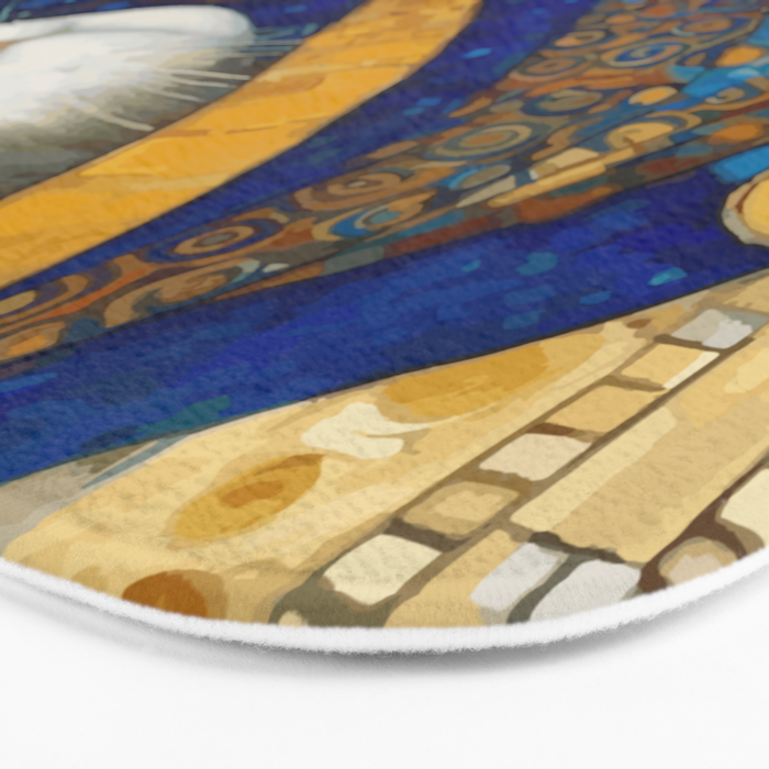 Klimt Cat in Blue and Gold Hood Bath Mat Gallery Image 3