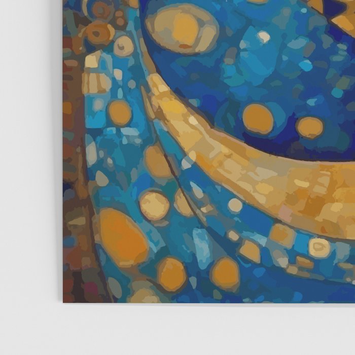 Klimt Cat in Blue and Gold Hood Poster Gallery Image 3