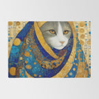 Klimt Cat in Blue and Gold Hood Rug Gallery Image 2