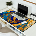 Klimt Cat in Blue and Gold Hood Desk Mat Gallery Image 2