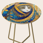 Klimt Cat in Blue and Gold Hood Side Table Gallery Image 2