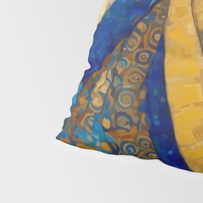 Klimt Cat in Blue and Gold Hood Pillow Sham Gallery Image 4