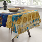 Klimt Cat in Blue and Gold Hood Tablecloth Gallery Image 3