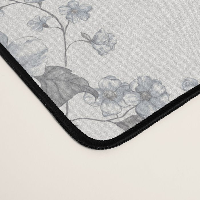 Vintage Floral - Grey Blue Desk Mat Gallery Image 4