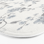 Vintage Floral - Grey Blue Bath Mat Gallery Image 3
