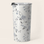 Vintage Floral - Grey Blue Travel Mug Gallery Image 3