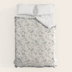 Vintage Floral - Grey Blue Duvet Cover Gallery Image 6