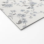 Vintage Floral - Grey Blue Welcome Mat Gallery Image 2