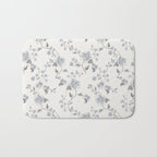 Vintage Floral - Grey Blue Bath Mat Gallery Image 1
