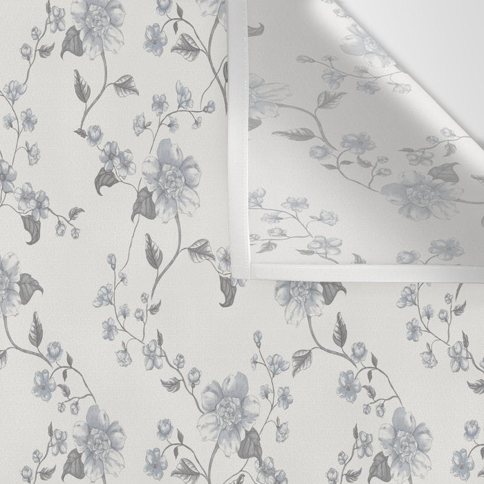Vintage Floral - Grey Blue Wall Tapestry Gallery Image 3