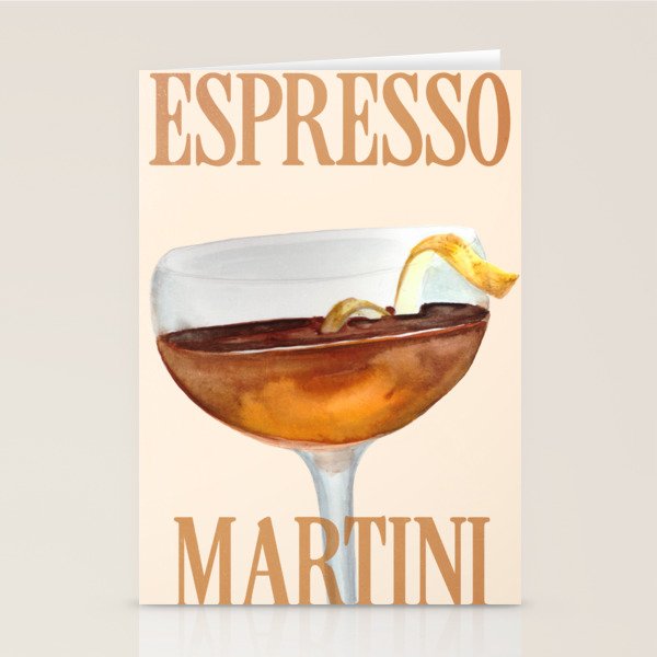 Espresso Martini: Retro Classic Cocktail 04 Stationery Card Gallery Image 2