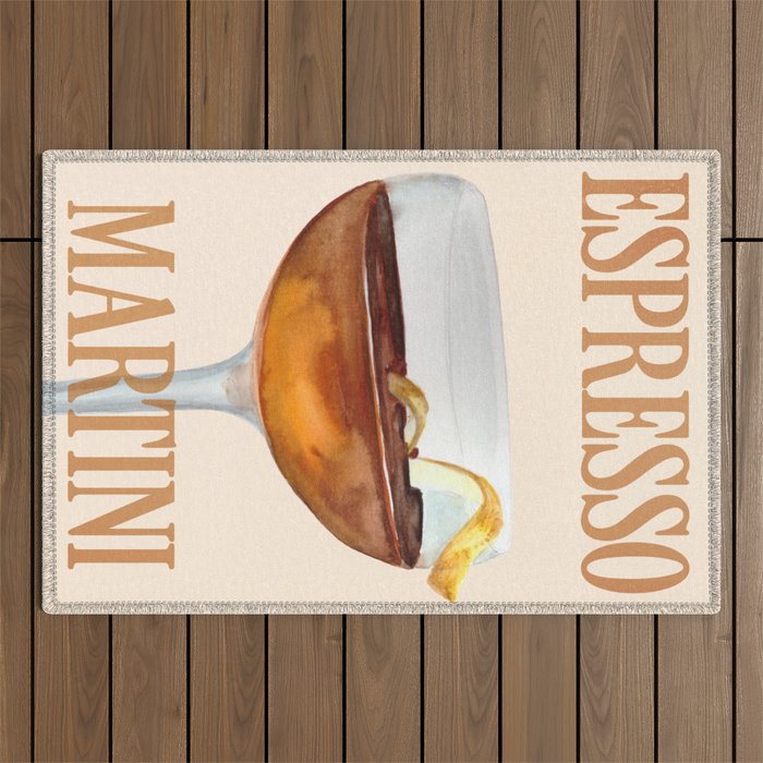 Espresso Martini: Retro Classic Cocktail 04 Outdoor Rug Gallery Image 1
