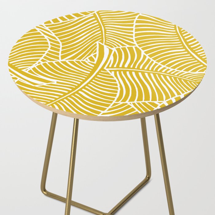 Zebra Palm Hawaiian Tropical  -Sulfur Yellow Side Table Gallery Image 2