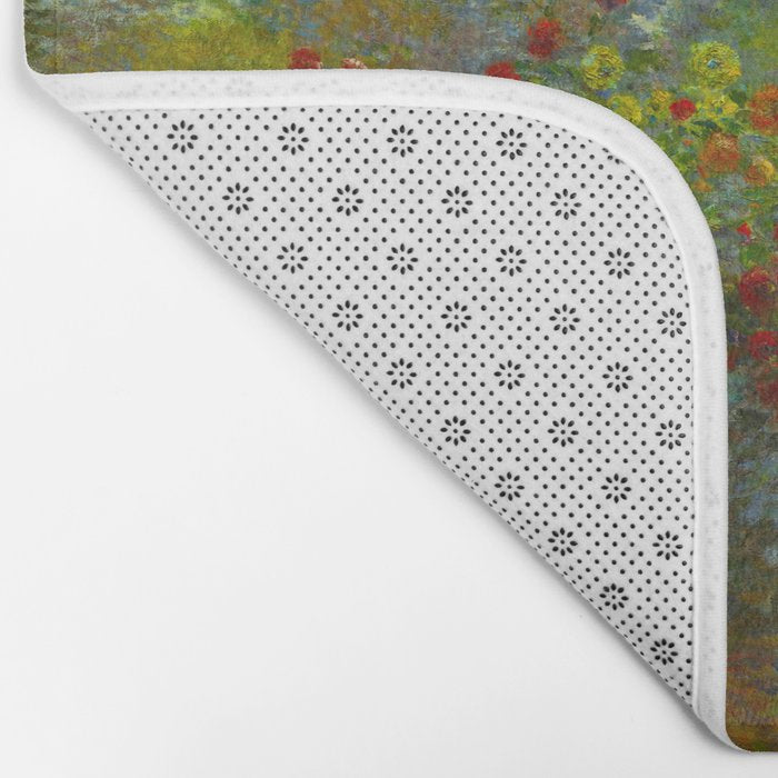 Claude Monet Impressionist Landscape Oil Painting A Corner of the Garden with Dahliass Bath Mat Gallery Image 2