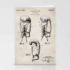 Boxing Gloves Patent - Boxer Trainer Coach Gym Art - Antique Stationery Card Gallery Image 2
