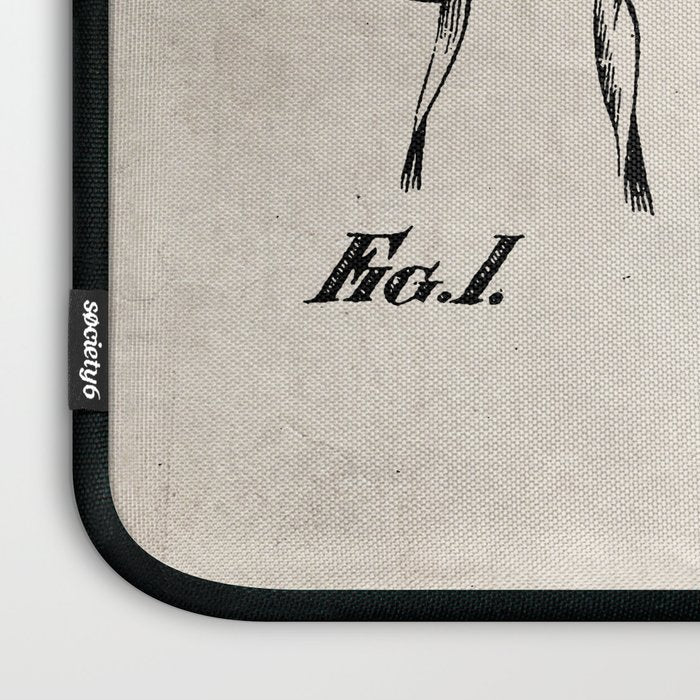 Boxing Gloves Patent - Boxer Trainer Coach Gym Art - Antique Laptop Sleeve Gallery Image 3