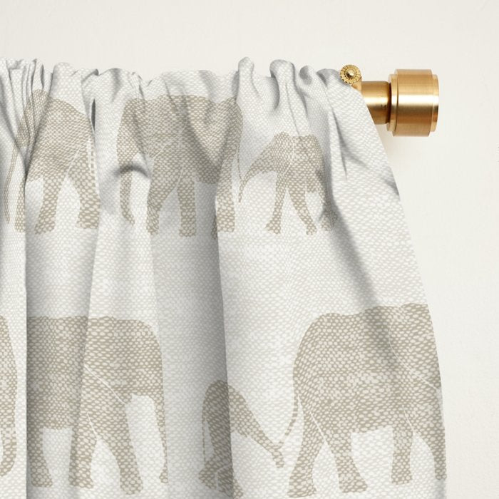 elephant march - beige Window Curtain Gallery Image 2