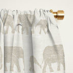 elephant march - beige Window Curtain Gallery Image 2