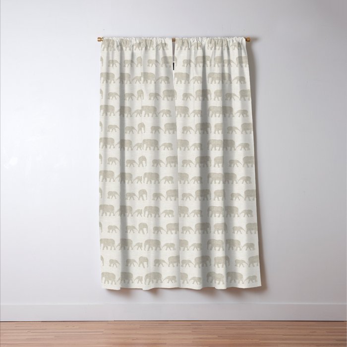 elephant march - beige Window Curtain Gallery Image 3