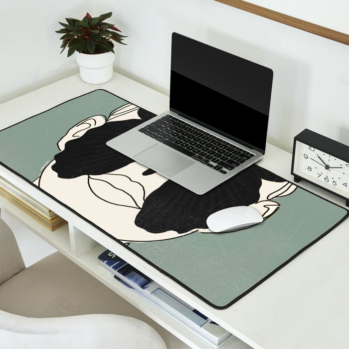 BLACK BUTTERFLY Line Drawing Desk Mat Gallery Image 2