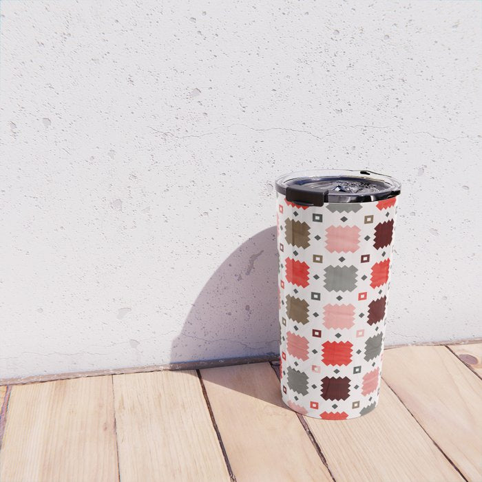 Christmas Quilt - pattern no3 Travel Mug Gallery Image 4