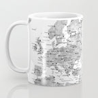 We travel not to escape life grayscale world map Coffee Mug Gallery Image 3