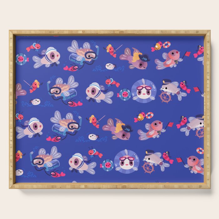 Cory cats on voyage Serving Tray Gallery Image 1