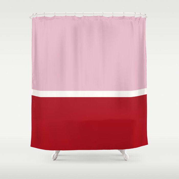 Color Block IV Pink Red Shower Curtain Gallery Image 1