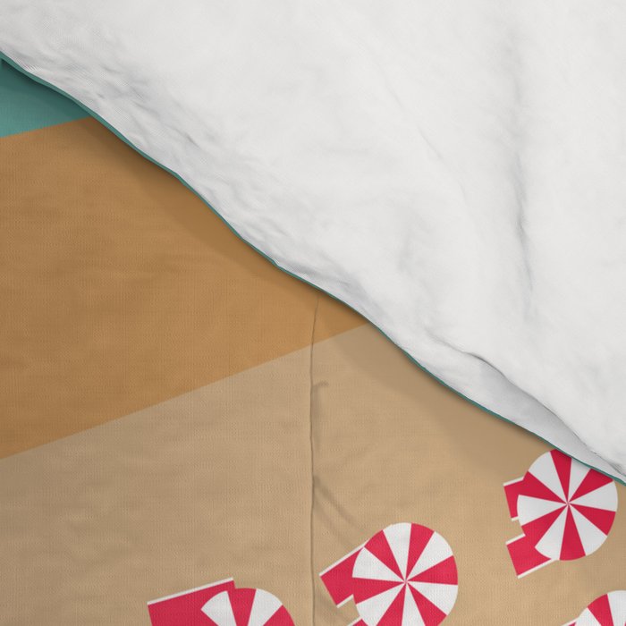 Ciao / Hello Italy Beach Umbrellas - Aerial Italian Comforter Gallery Image 4