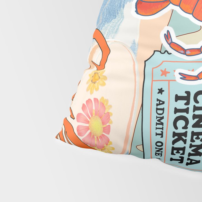 Eclectic Boho Summer Poster ,Good Vibes, Citrus, Sea Life Pillow Sham Gallery Image 4