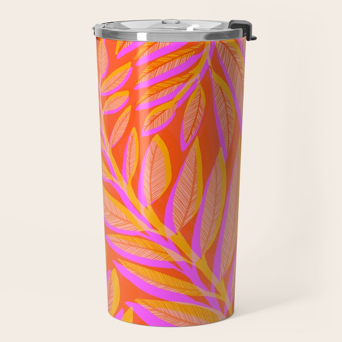 Hot Tropics II - Vertical Pink Orange Palette Travel Mug Gallery Image 2