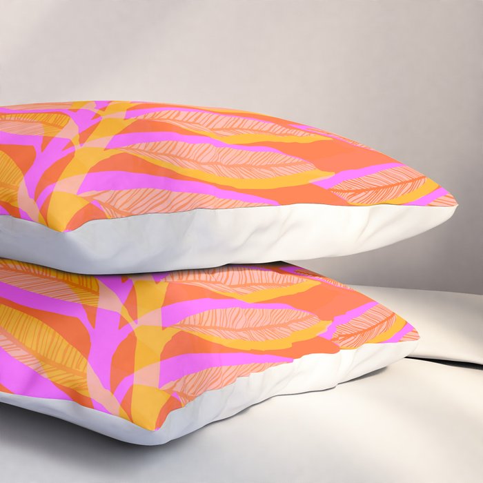 Hot Tropics II - Vertical Pink Orange Palette Pillow Sham Gallery Image 3