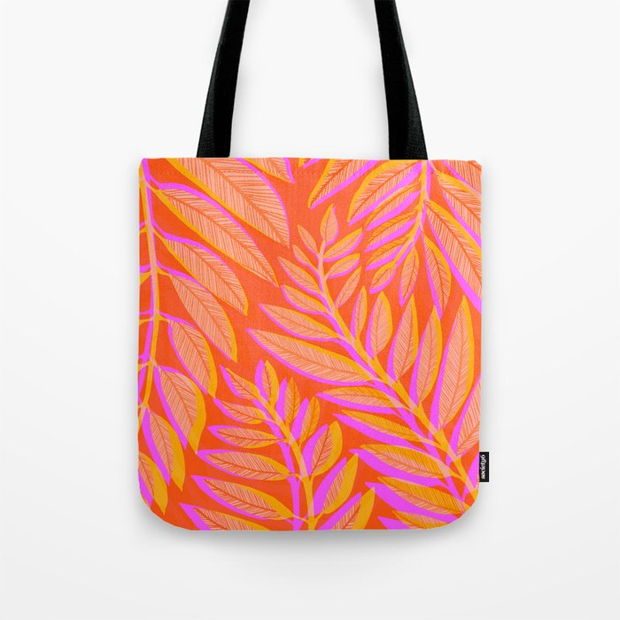 Hot Tropics II - Vertical Pink Orange Palette Tote Bag Gallery Image 1
