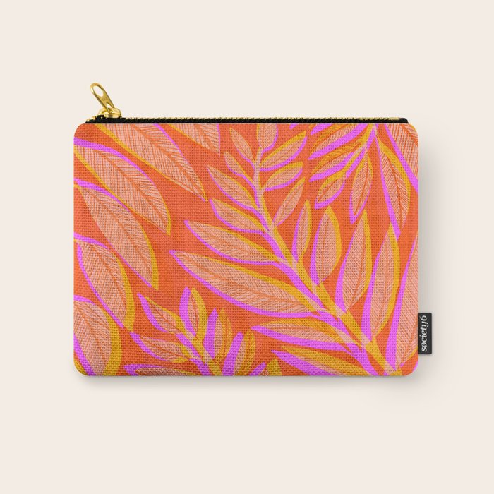 Hot Tropics II - Vertical Pink Orange Palette Carry All Pouch Gallery Image 1