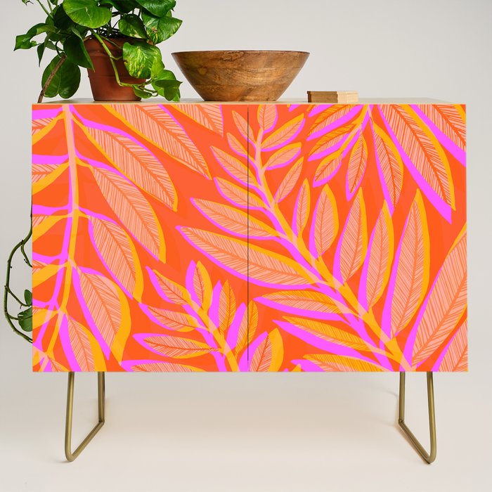 Hot Tropics II - Vertical Pink Orange Palette Credenza Gallery Image 1