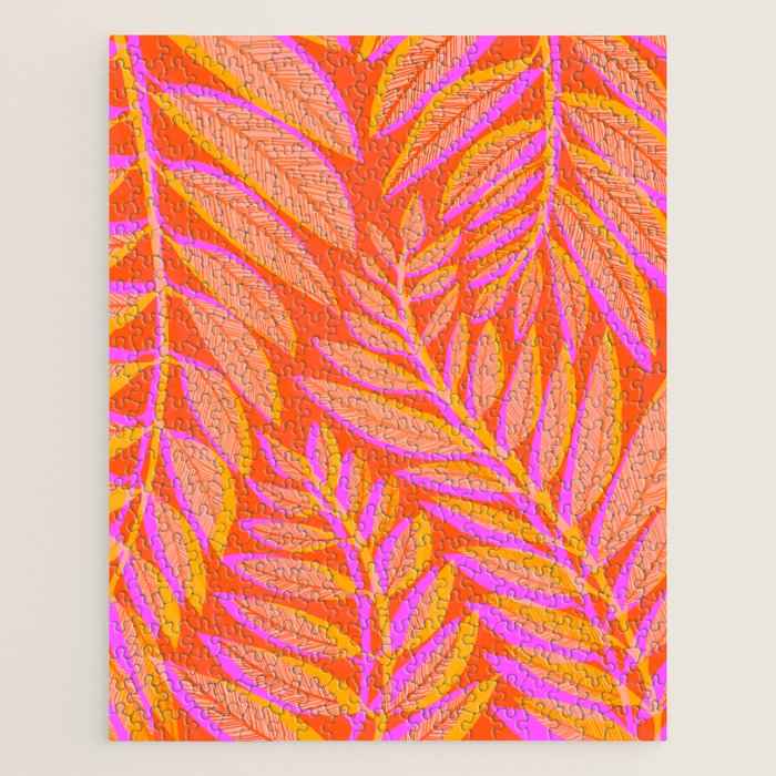 Hot Tropics II - Vertical Pink Orange Palette Jigsaw Puzzle Gallery Image 1