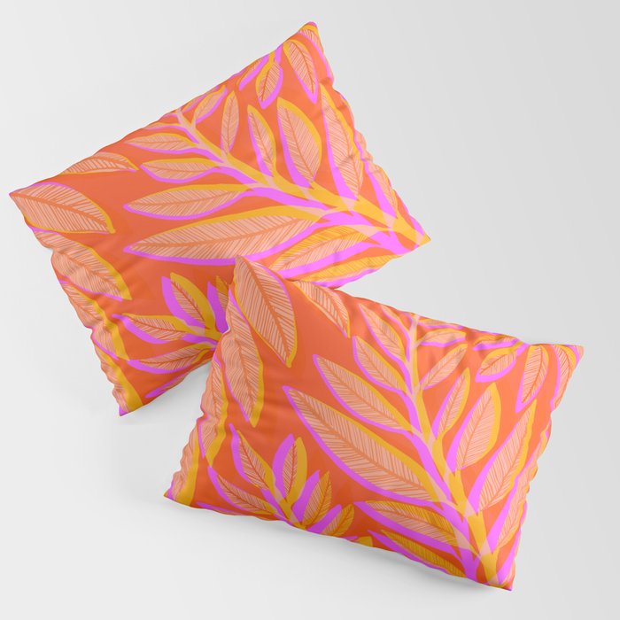 Hot Tropics II - Vertical Pink Orange Palette Pillow Sham Gallery Image 3