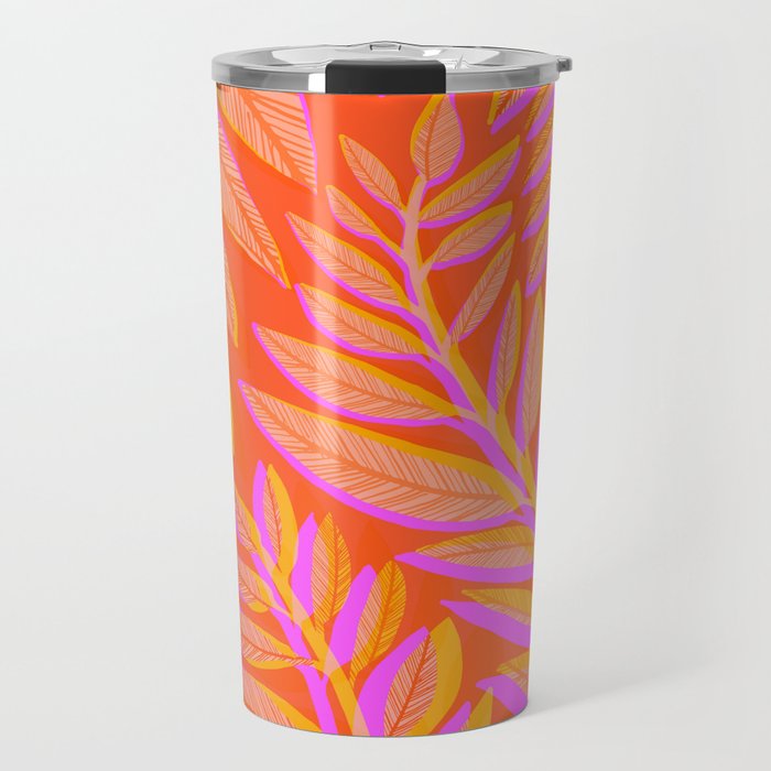 Hot Tropics II - Vertical Pink Orange Palette Travel Mug Gallery Image 1