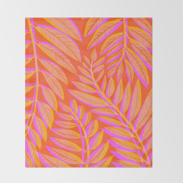 Hot Tropics II - Vertical Pink Orange Palette Throw Blanket Gallery Image 2